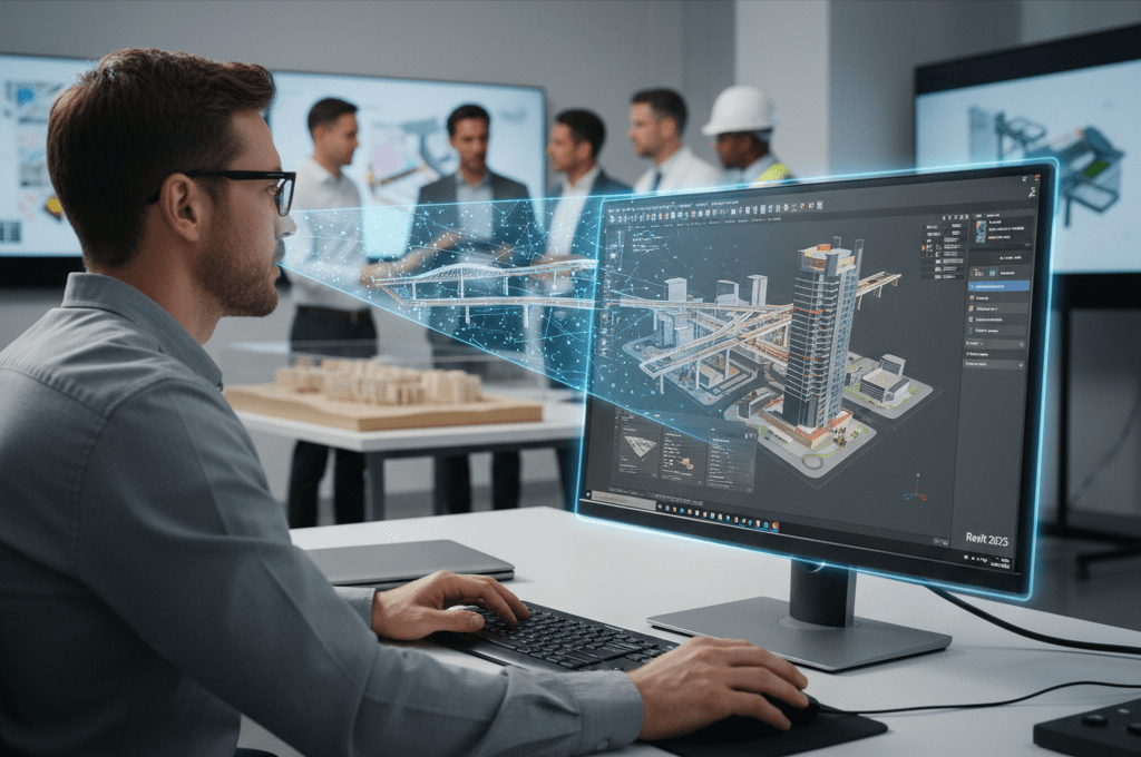 Infrastructure design rendered in BIM software